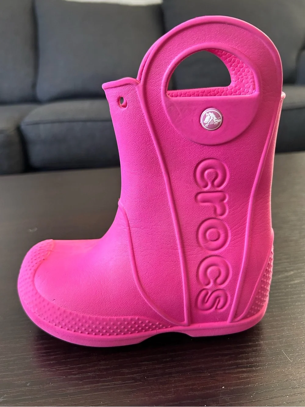 Crocs Kids' Handle Rain Boots - Bright Pink